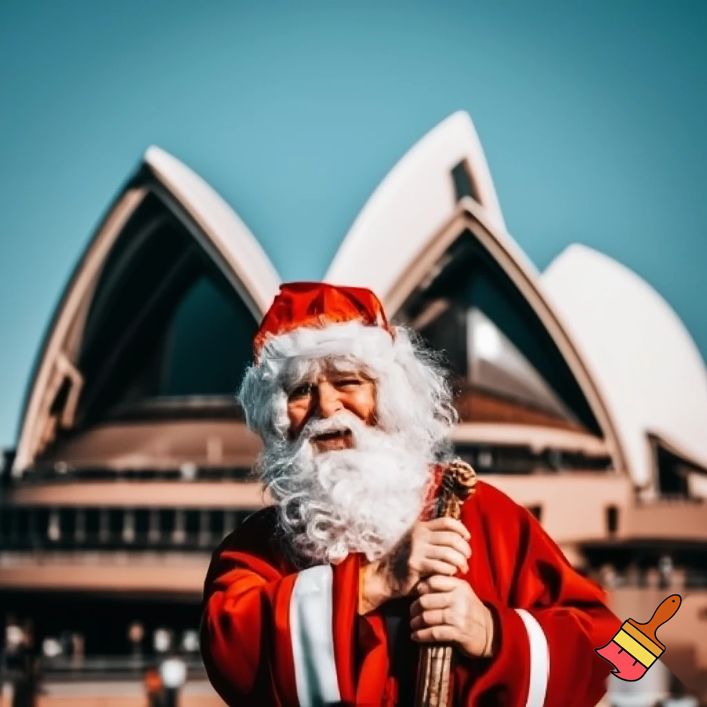 Santa Claus, Russia walking stick with the start the real Santa Claus shopping Centre in Australia
A star