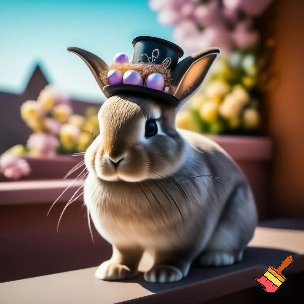 Easter bunny top hat, Easter balcony headband, purple and gold headband top hat