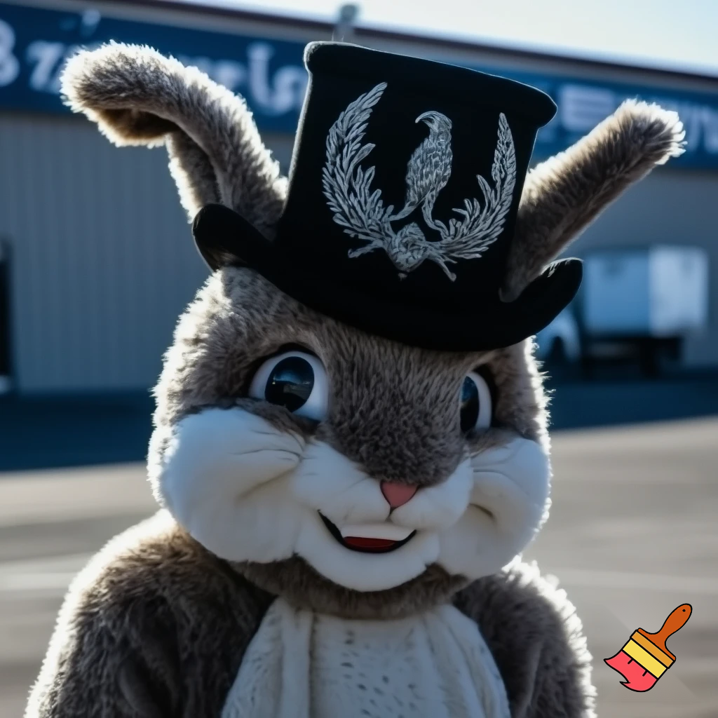 Mascot costume, Easter bunny top hat special top hat falcon gate trucking Centre