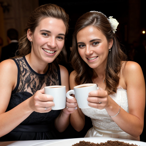 Goretzka drink coffee and Vanessa drink coffee at the wedding 