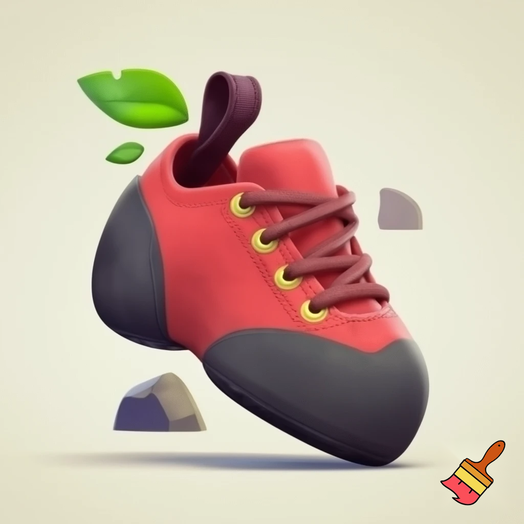 single icon of nature exploration in cartoon style : climbing shoe
