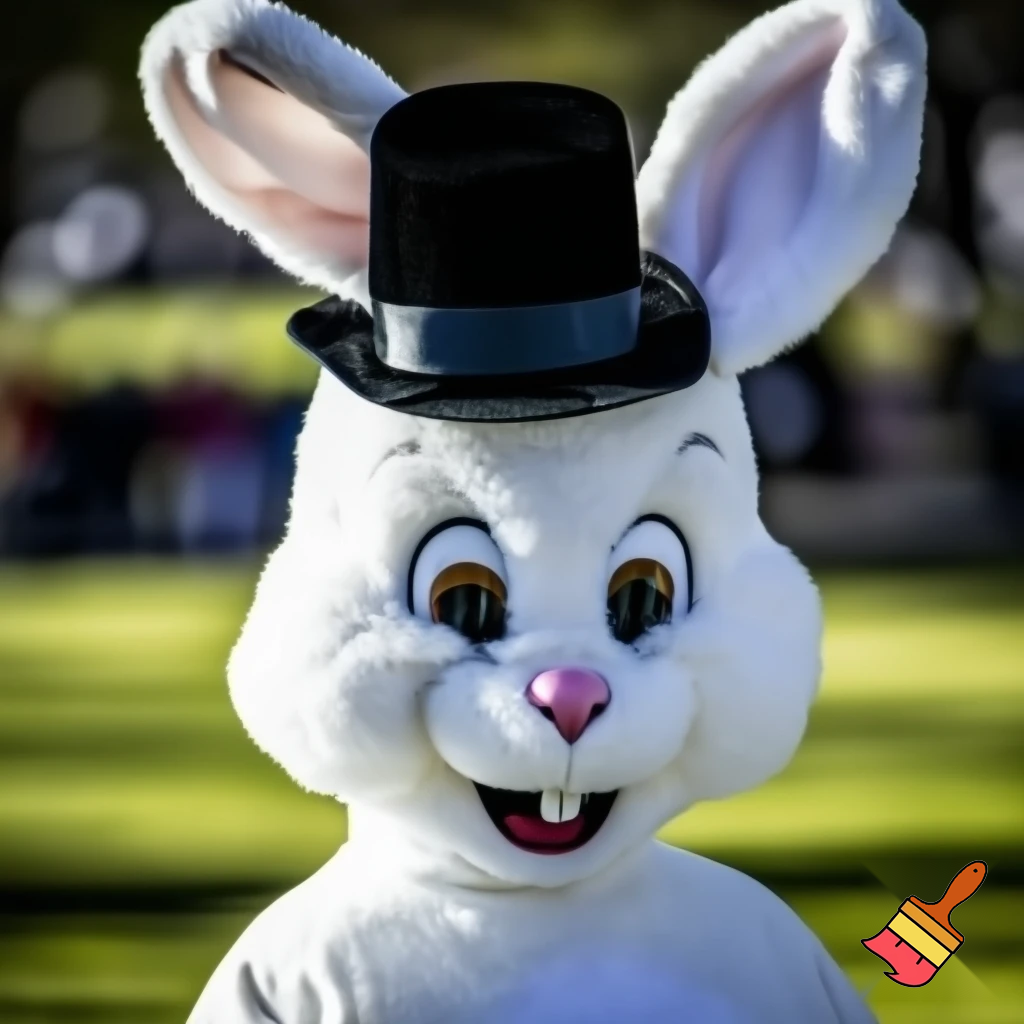 Easter bunny mascot costume top hat