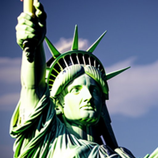 statua della libertà formata solamente da tante piccole bolle di sapone. non deve avere parti che non siano di bolle di sapone. a figura intera