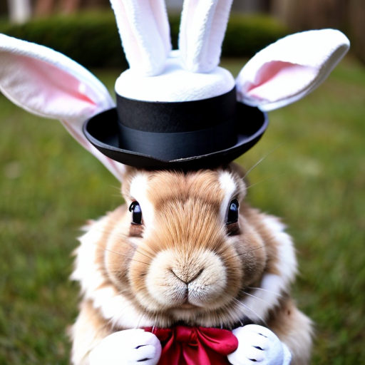 Easter bunny top hat, Easter bunny top hat with bunny ears