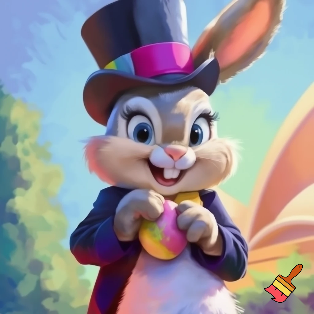 Easter bunny mascot Disneyland costume with the top hat Australia