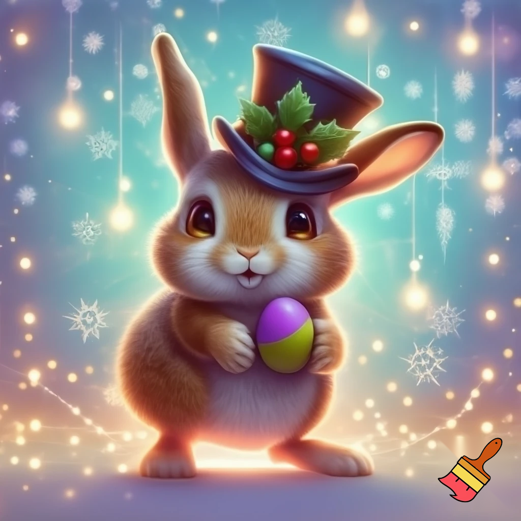 Christmas Easter bunny top hat