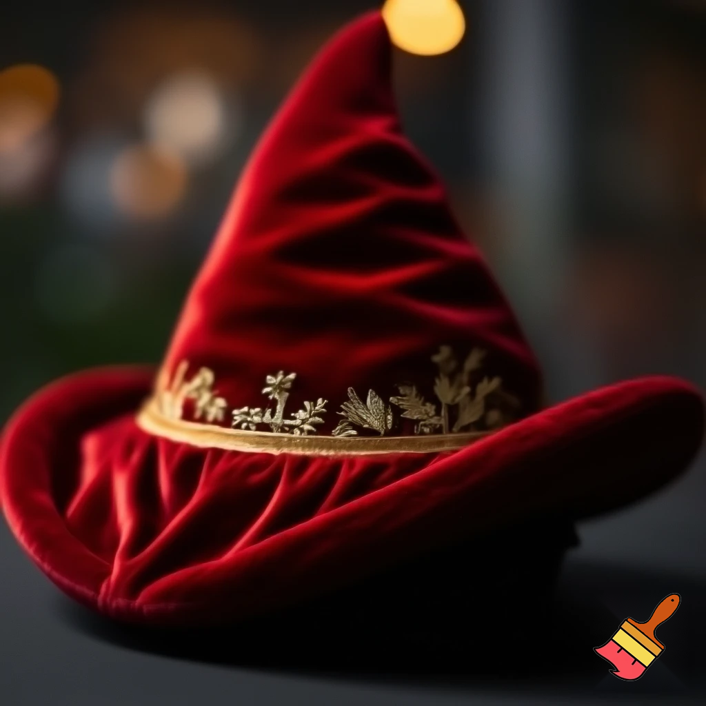 Christmas wizard hat written and velvet