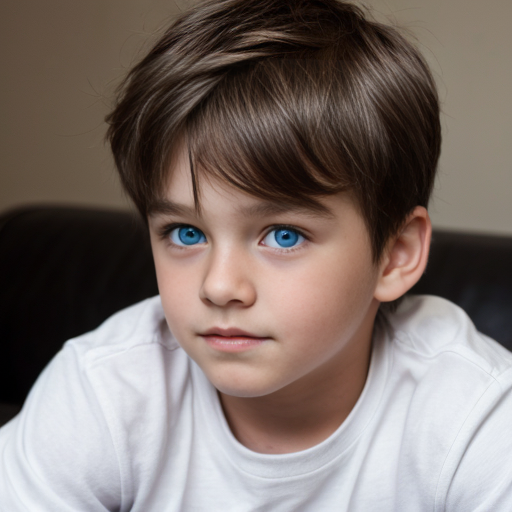 blue eyes brown hair boy
