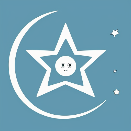 Star and the moon with christmas hat

