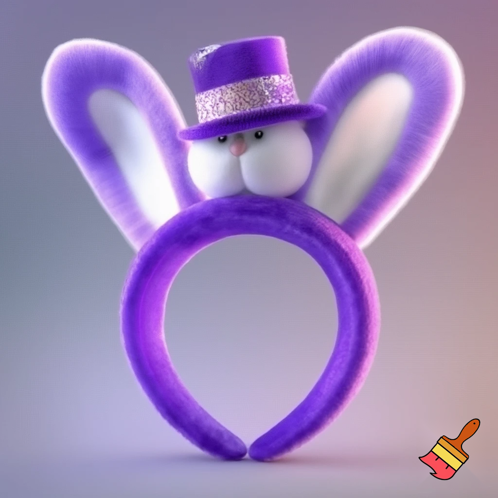 Easter bunny headband velvet Easter bunny, bunny ears, purple and white bunny velvet headband Easter bunny ear top hat ear headband glitter