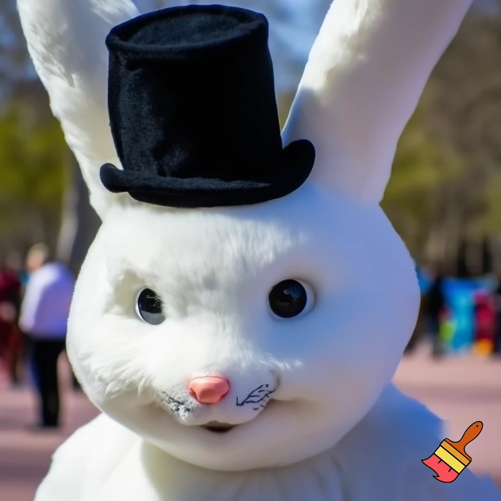 Easter bunny mascot costume top hat