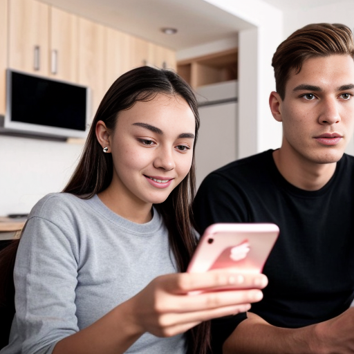Goretzka play game on apple phone and Vanessa play game on apple phone at they chilling in the house 