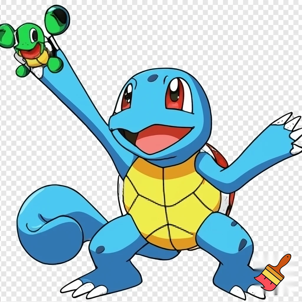 blue rookie level veemon agumon digimon squirtle pokemon fusion with skinny arms and skinny legs deatailed tiny turtle creature