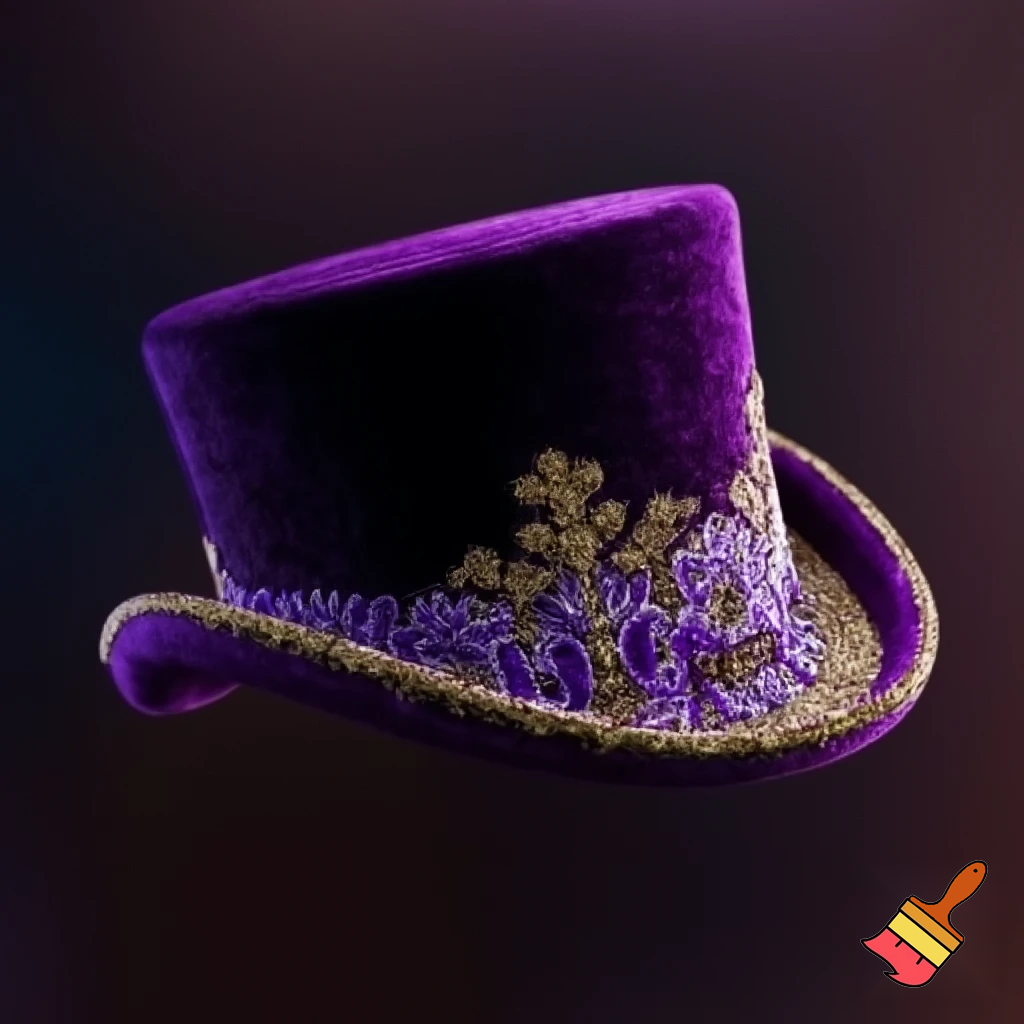 Purple and gold top hat velvet glitter gold purple purple and white purple and white