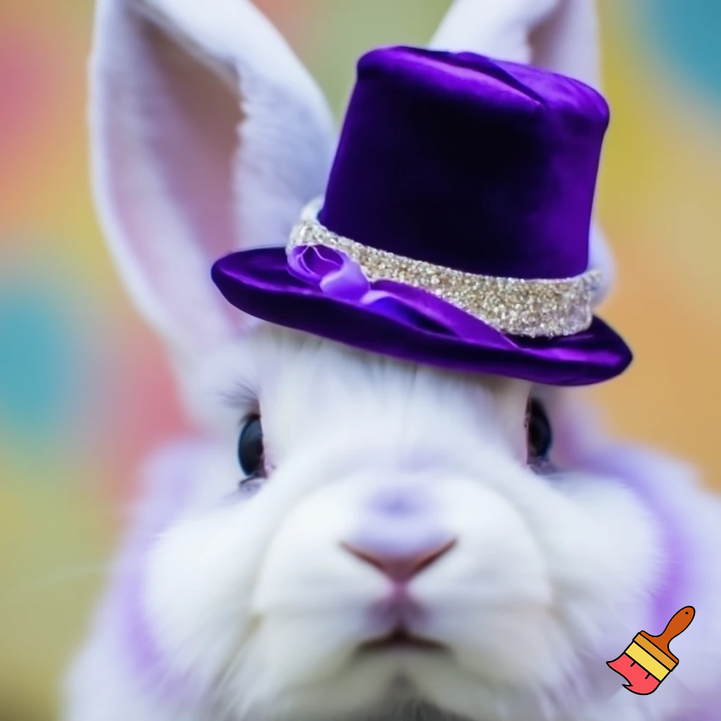 Purple and gold top hat velvet glitter gold purple purple and white purple and white Easter bunny is ears special hat