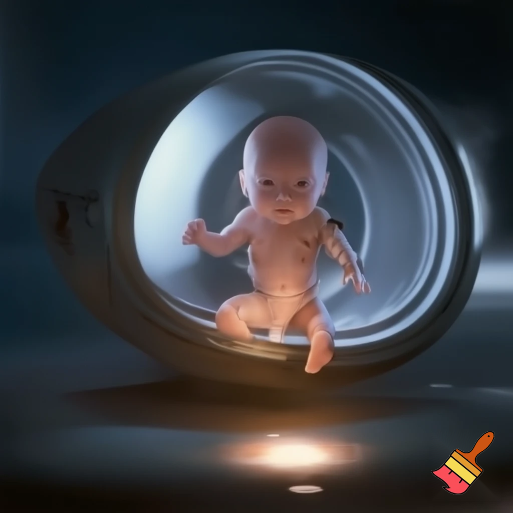 Sterile sci-fi awakening scene — a single pod opens, warm vapor spilling out, shard of sterile light tracing curved glass, a newborn humanoid stepping out not a baby: naked but composed, blank expression, clean metallic interior with glowing diagnostic glyphs underfoot, cinematic close-up, photo-realistic + painterly blend. 

Settings / Steps:

Aspect ratio 4:5 (portrait) for character focus.

Camera: slightly low, 3/4 view to show pod interior and diagnostics.

Emphasize skin texture + subtle mechanical seams.

Add small depth-of-field to isolate subject.


Negative prompt: mutated hands, extra limbs, bad anatomy, cartoonish, watermark, extra fingers

Variations: silhouette profile, half-lit face, higher contrast for a dramatic poster.