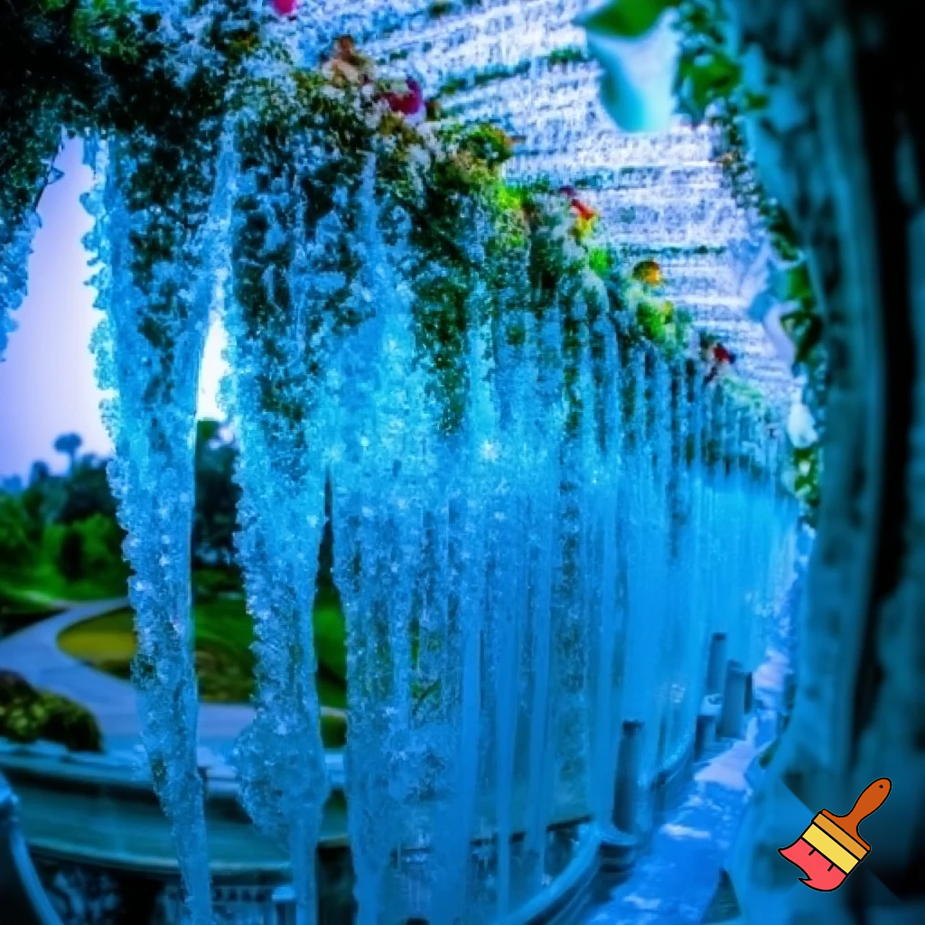  рисунок   фантастического рождественского сооружения: Висячие сады Снежной королевы: Ажурный мост-акведук, по которому течёт не вода, а поток мерцающих голограмм-снежинок, питающий «растения» из света в парках ниже
•	Критерии: Сложность геометрии, оригинальность идеи, качество проработки деталей, строительная логичность
