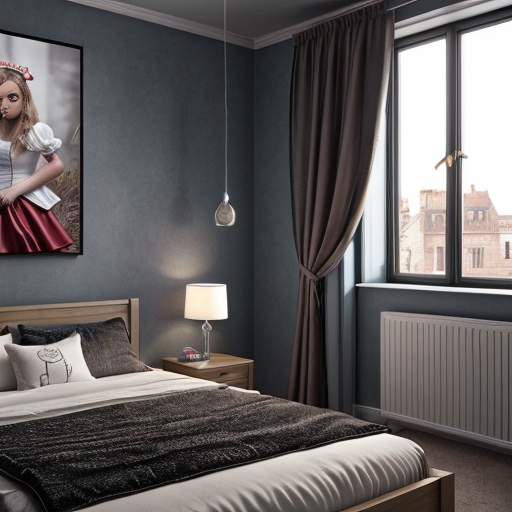 Alice in Wonderland themed adult bedroom