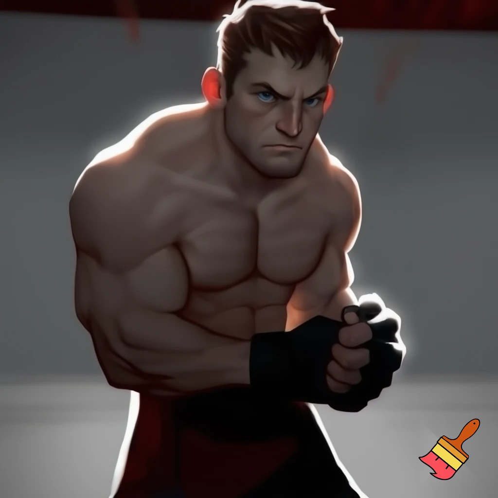 A mixed martial artist who has gone down two weight classes for a fight. His cheeks are sunken and his ribs are visible and his muscles stand out alarmingly. Nonetheless, he stands tall and steady. His eyes are watery blue, his hair is brown and his ears stick out. For once in his life, he is ready to win.