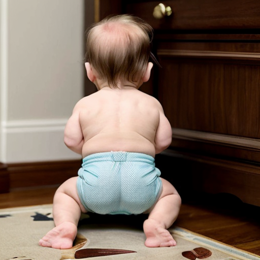 Trump mit voller Windel und verwirrtem Blick 