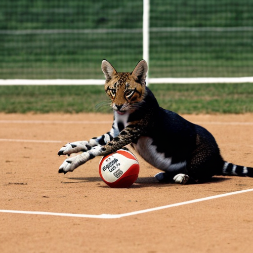 do a animal playing a sport
