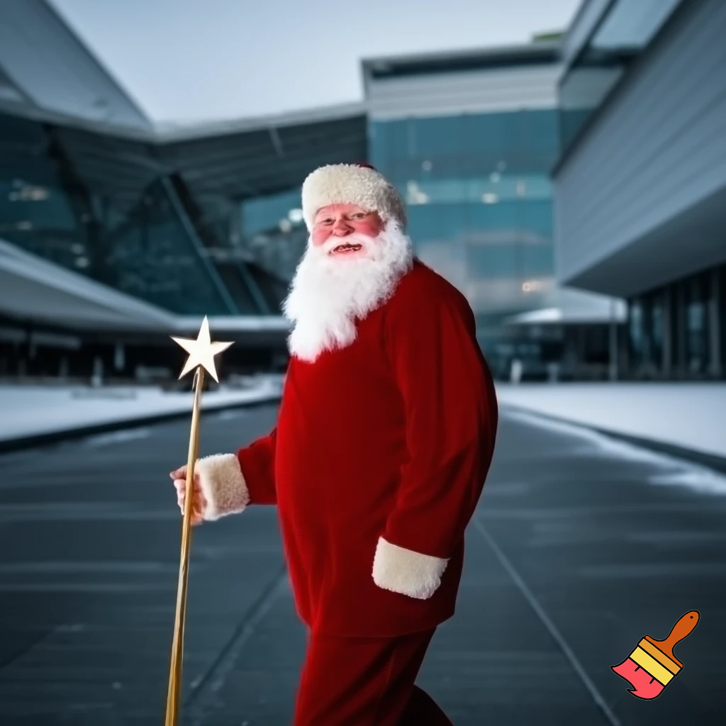  Santa Claus, Russia walking stick with a star shopping centre the real Santa Claus