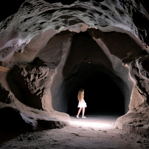 cave with 1 girl 1 boy Glass door