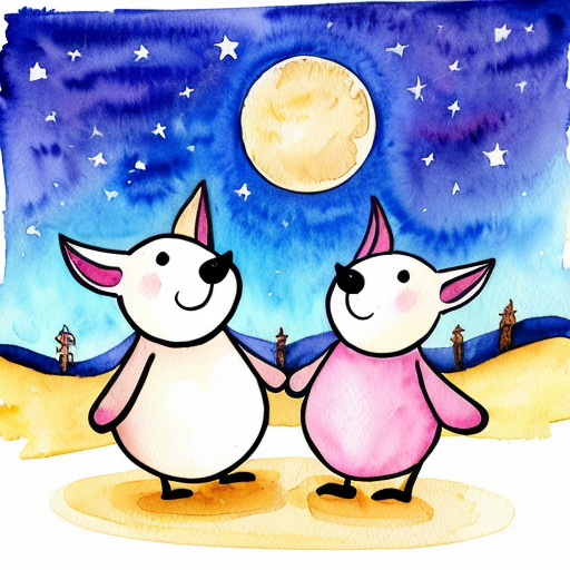 Star and a moon funky style cartoon