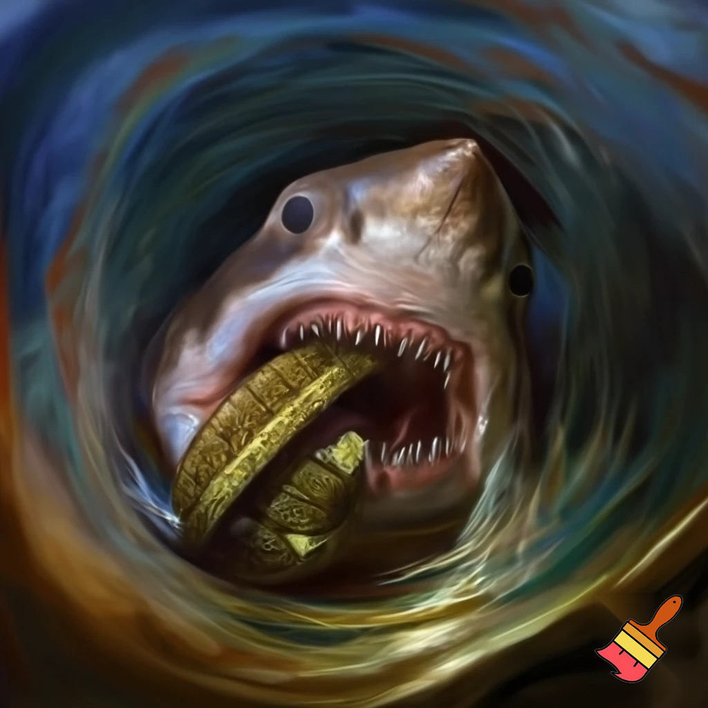 a shark human eating bobross earwax flavored oreos