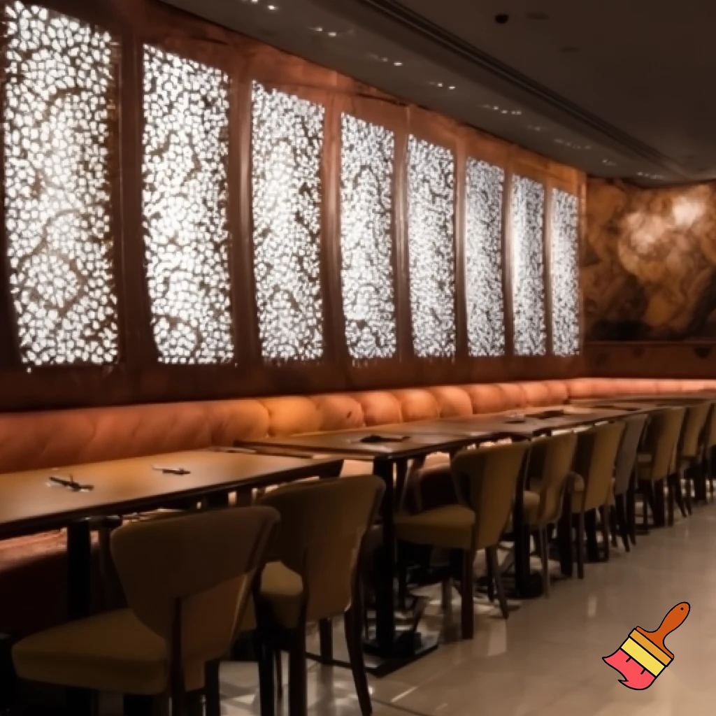 wall of a restaurant