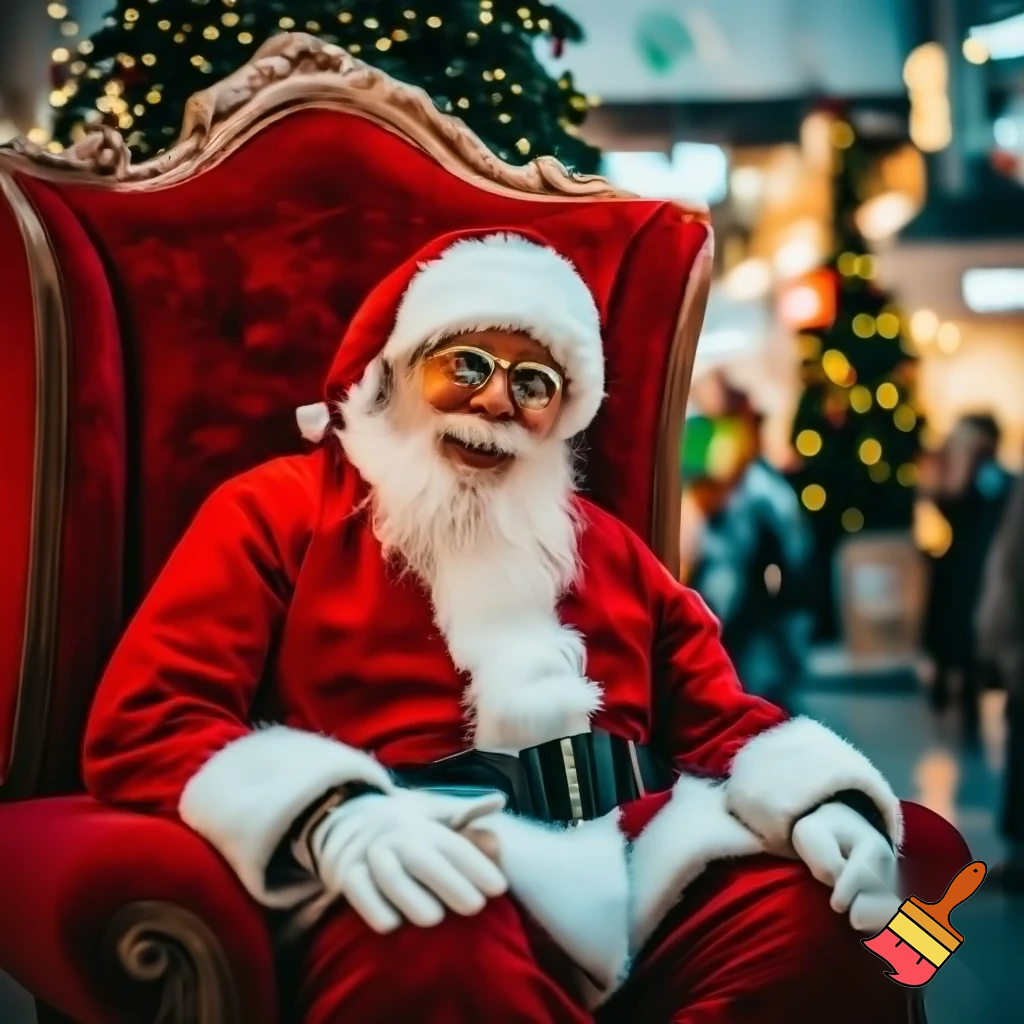 Santa Claus shopping mall Santa Claus chair at the shopping centre photo Santa Claus photo Santa Claus’s glasses big Santa chair🎄💫🌟