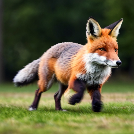 detailed realistic photo of a fox chasing a bunny