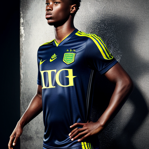 A nike football kits with club logos and sponsors 