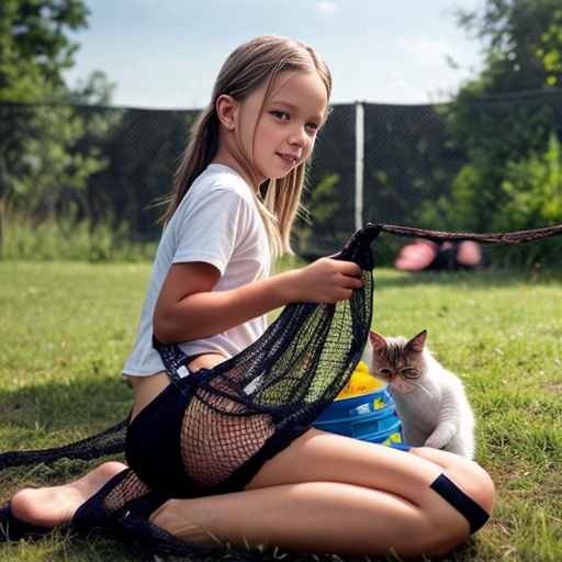 humain méchant en train d'attraper des chats avec un filet
