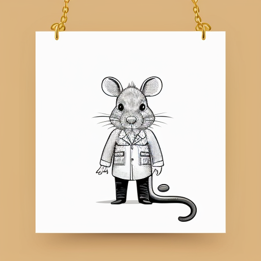  rat, evil, sinister, wearing prison outfit, mugshot style, no human, 
gold chain
