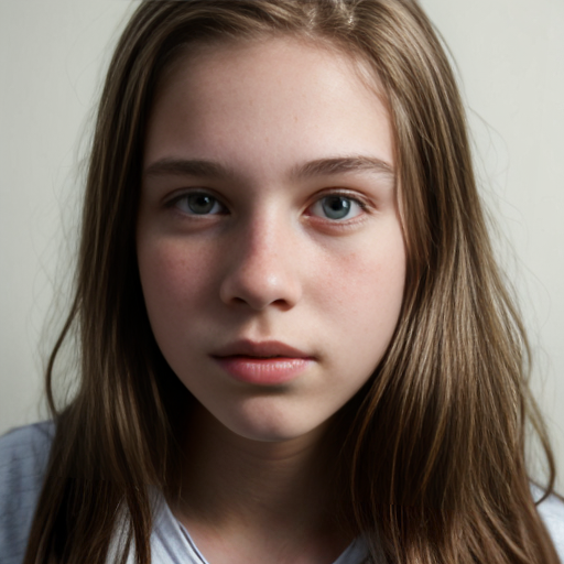 Teen girl 13-15 facing camra