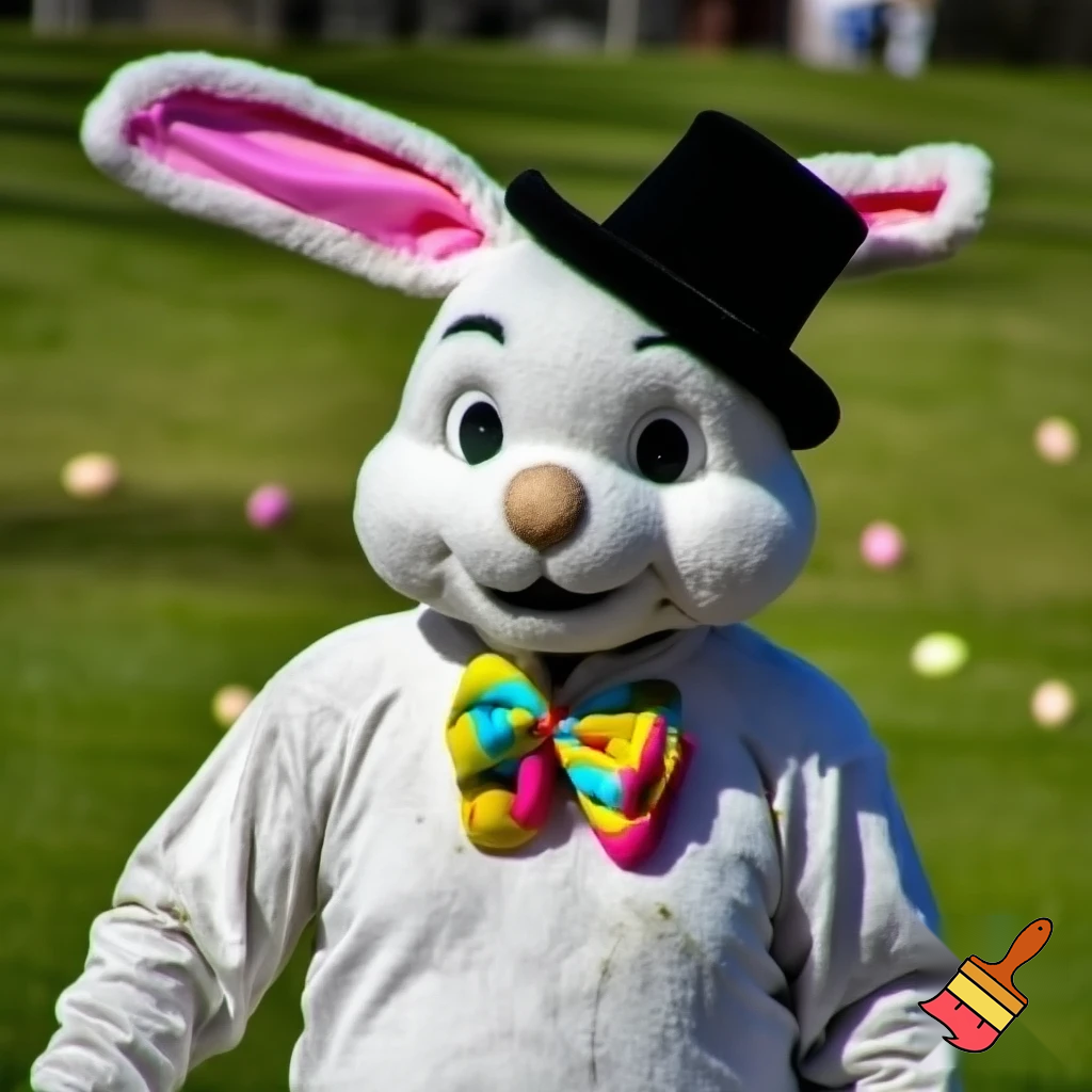 Easter bunny mascot costume top hat mascot costume 