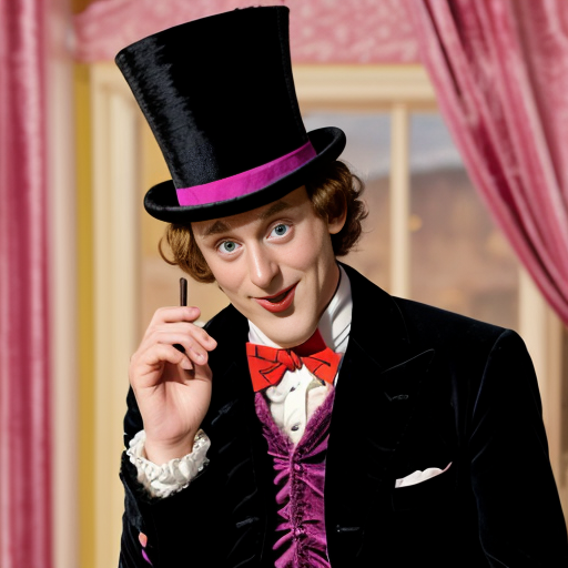 Willy Wonka top hat velvet