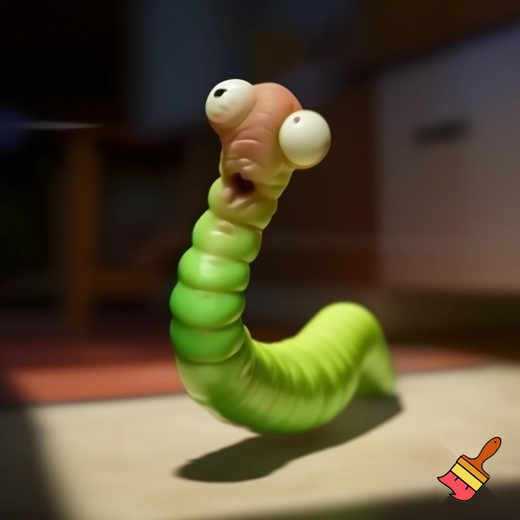 Funny worm jumpscare