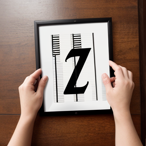 letter z with piano keys
