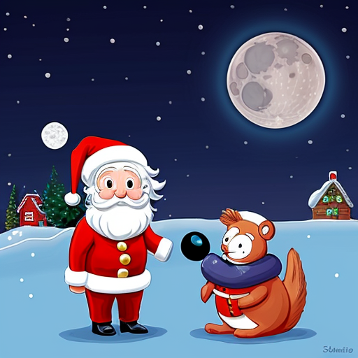 Star and the moon christmas cartoon