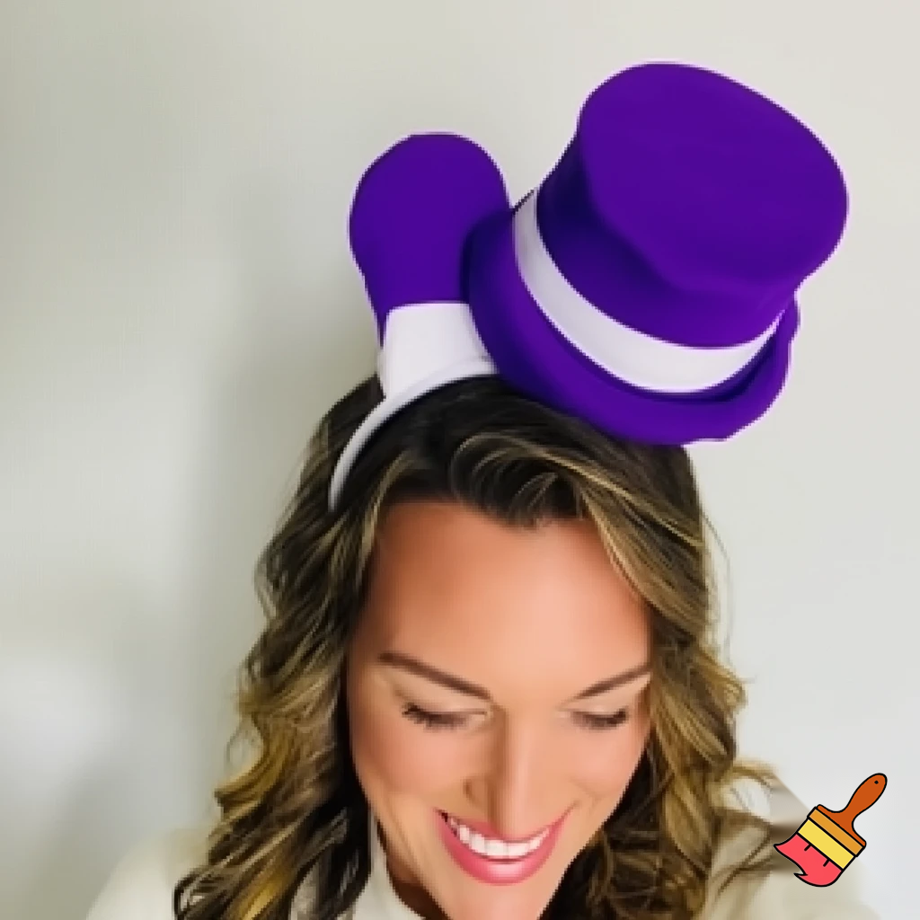 Easter top hat headband, yeah purple and white