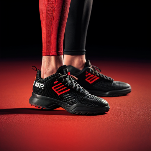 Hyper-realistic product render of a futuristic aggressive floorball stick called "RAGE STRIKE PRO". Matte deep black carbon fiber shaft with subtle carbon weave texture. Blood-red torn streak graphics running diagonally along the shaft. Glossy burn gradient near the blade fading from dark red to black. Black and red textured grip wrap. Aggressive concave blade with closed toe, reinforced heel construction. Dark studio background, dramatic red rim lighting, high contrast, premium sports advertisement style, ultra-detailed, 8K, sharp focus, no people.