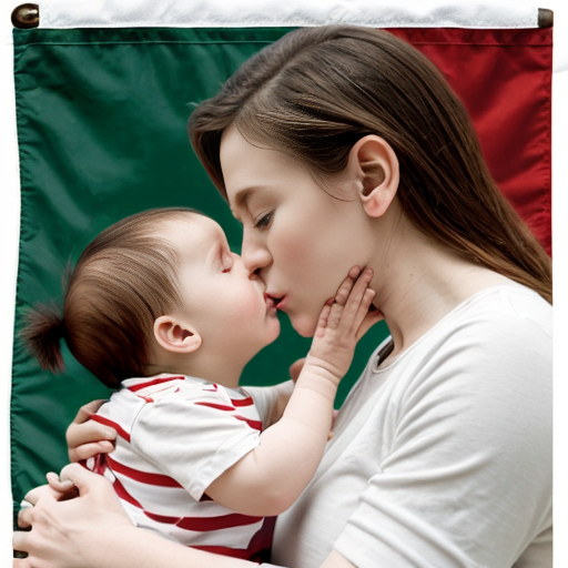 Baby kiss plastine flag