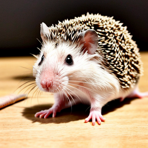 a mix of a hedgehog hamster with a rat tail