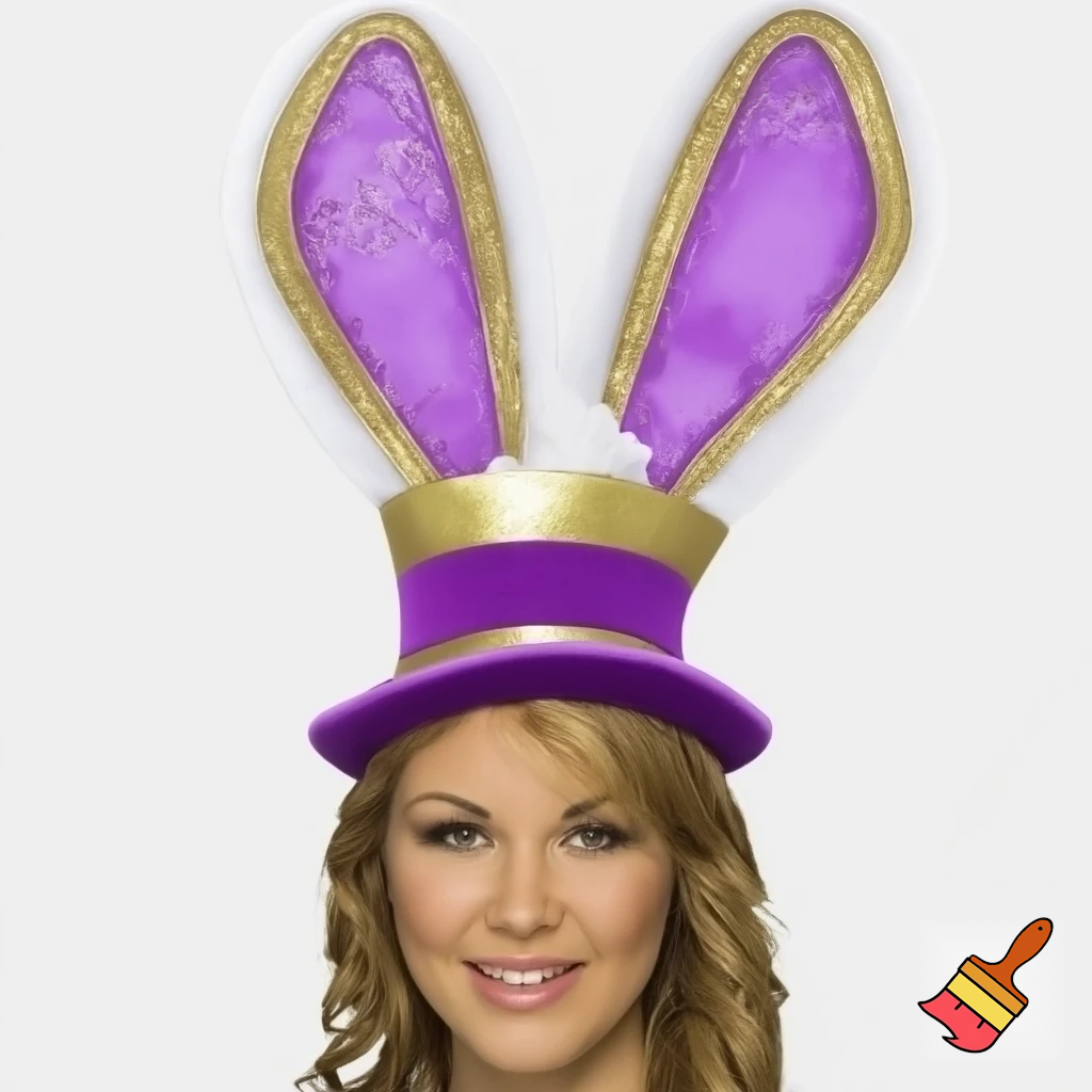Easter top head headband, purple and white bunny ears top hat purple and gold top hat headband