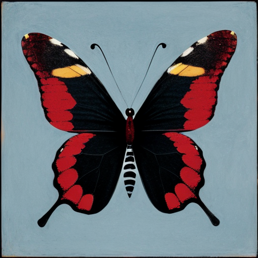 an artistic modern butterfly in Magritte style
