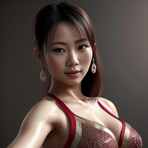 a asian beautiful woman dance ，full bady，1024×1024