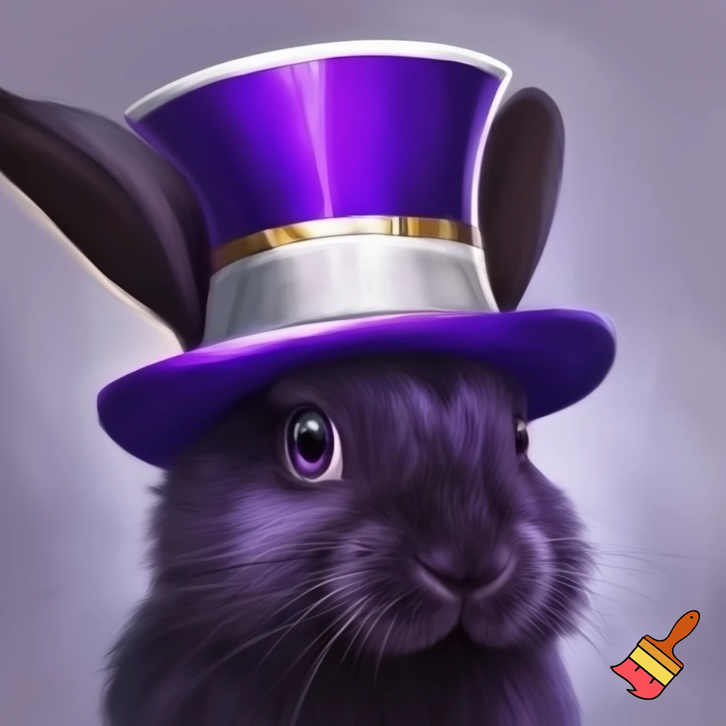 Easter bunny top hat headband, purple and white gold and silver top hat black purple dark purple