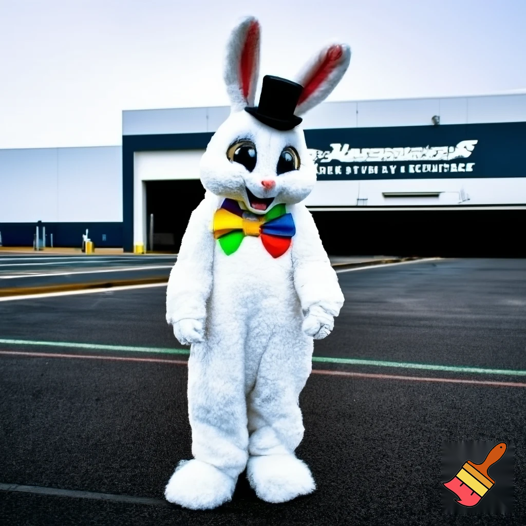Mascot costume, Easter bunny top hat special top hat falcon gate trucking Centre